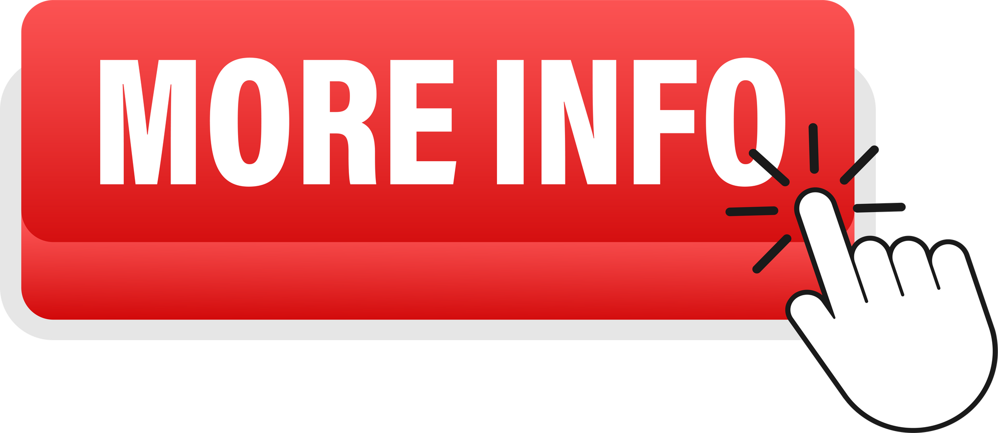 More Info Button with Cursor. Vector stock illustration.